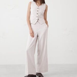 Banana Republic Hayden Wide Leg Linen Pull On Pant Womens Large